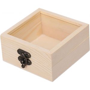 Boîte De Rangement En Bois, Boîte À Bijoux Avec Couvercle En Verre, Boîte À Bijoux, Organisateur, Présentoir, Mallette De Rangement - Neuf