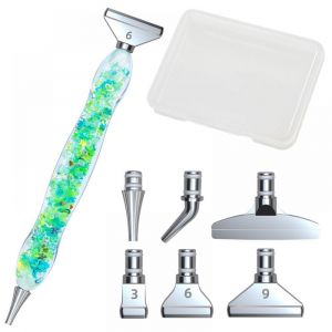 Stylo De Peinture Diamant (Vert), Stylo De Peinture Diamant Diy, 6 Têtes De Rechange - Neuf