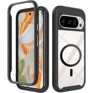 Designed For Google Pixel 10/Pixel 10 Pro,Full Case With Built-In Touch Screen Protector Film,Anti-Scratch,Shockproof (Black) - Neuf