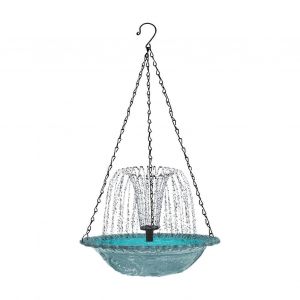 Fontaine pour bassin a oiseaux, pompe solaire pour fontaine de jardin, decoration suspendue pour oiseaux, nature, paysage, cour, balcon, arriere-cour (gris) - Neuf