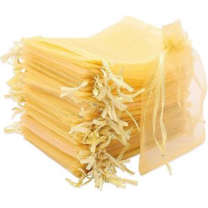 100pcs 10 X 15 Cm en Or Sacs Organza, Organza Cadeau - Neuf