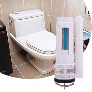 HJLIAN Robinet de remplissage a bouton-poussoir pour toilettes, reservoir a double chasse, siphon, toilettes monoblocs pour salle de bain, G1/2 (25 cm) - Neuf