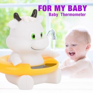 Thermometre De Bain Pour Bebe, Affichage De La Temperature, Thermometre Flottant Pour Animaux Mignons, Veau Blanc - Neuf