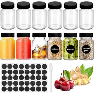 12 Pièces Mini Bouteille Verre,Shot Bouteille s,Shot Bouteille Étanche,Petite Bouteille Shot de Jus de Fruits,Ginger Ale,Whisky et épices¿60ml ¿ - Neuf