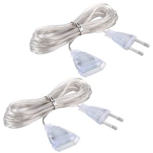 2 sets of 5 m transparent extension cable,thin and flexible 2 wire cable,ideal for low power consumption devices with stecker,PVC material and pure copper - Neuf