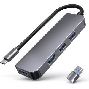 Hub USB C et Adaptateur USB C vers USB, Adaptateur de hub 4 Ports USB Type C Hub Compatible avec Macbook, Mac Pro/Mini, iMac, Surface Pro, XPS, Notebook PC, Clés USB, Disques durs Externes - Neuf
