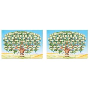2X Tableau de L'Arbre G&eacute;n&eacute;alogique &agrave; Remplir Affiche G&eacute;n&eacute;alogie 6 G&eacute;n&eacute;rations D'Ascendance Vierge, Imprimer A - Neuf