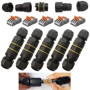 Lot de 5 bo&icirc;tes de jonction d'ext&eacute;rieur &eacute;tanches IP68 3 voies M25 pour c&acirc;ble d'alimentation 5-10 mm - Neuf