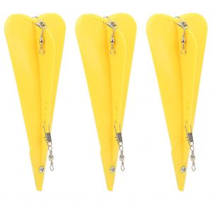 Lot De 3 Leurres Artificiels En Plastique Jaune Pour La Peche A La Traine Et La Plongee Avec Emerillon - Neuf