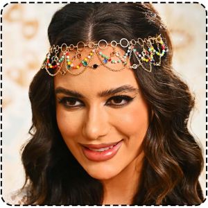 Kal-Boho Tête Chaîne Or Gland Casque Gland Perles Mariée Mariage Cheveux Accessoires Pour Femmes - Neuf