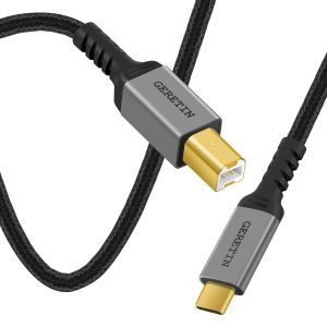 Câble Imprimante USB C Cable USB 2.0 B Mâle vers Type C Mâle USB-C vers USB B Cable Scanner Nylon Compatible avec MacBook Pro Air iMac iPad Pro Air Dell HP Epson Canon Brother Lexmark DAC - 3M - Neuf