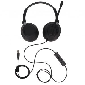 Casque telephonique X6D USB 1 volume reglable, reduction du bruit, communication binaurale, pour le bureau et la maison - Neuf