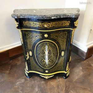 Bahut de Prestige Style Boulle ¿ Noir, Bronze & Marbre doublé Noir - Neuf