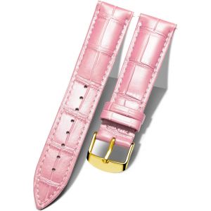 Bracelet De Montre En Cuir Crocodile V&eacute;ritable Remplacement Montre Bracelet &Agrave; D&eacute;gagement Rapide Etanche 10 Couleurs 13 Tailles Pour Hommes Femmes Boucle Au Choix Dor&eacute;/Rose-Or/Argent(10-24mm) - Neuf
