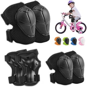 Sept-Protection Roller Sets Enfant 6 En 1 Kit De Protection Pour Patins À Roulettes Avec Genouillères, Coudières Et Protège-Poignets, Équipement De Protection Pour Cyclisme Skateboard Hoverboard Vélo - Neuf