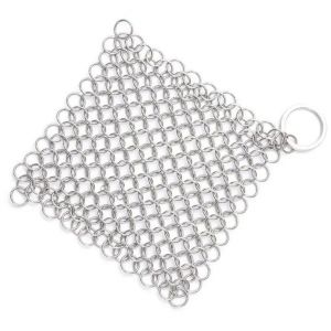 Cha&icirc;ne De Nettoyage En Fonte Et Acier Inoxydable. Mat&eacute;riau De Cuisine. Lisse, Sans Danger Pour Les Casseroles. Dimensions Carr&eacute;es : 12,7 X 12,7 Cm. - Neuf