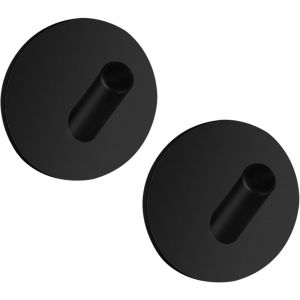 Crochets Adhesifs Muraux 2 Pièces Accroche Torchon Cuisine Sans Percage Avec Coussinet Collant Crochet Adhesif Mural Salle De Bain Acier Inox 304 Crochet Autocollant Adhesif,Rond,Noir - Neuf