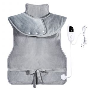 (Gris) Couverture Électrique 6 Réglages De Température 120w Chauffée Cou, Les Épaules En Arrière À La Taille Des Jambes De Chauffage De La Maison En Peluche Tapis Machine De Chaleur - Neuf