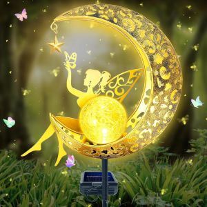 Lampes Solaires De Jardin,Decoration Jardin Exterieur Lumi&egrave;re En Forme De Lune,Solaire Exterieur Jardin,Ip65 &Eacute;tanche Lampe Solaire Led,Led Boule De Verre Lumi&egrave;re Pour Chemin Pelouse,Patio - Neuf