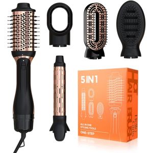 KALANKA-S¿¿che-cheveux Air Styler 5 en 1, S¿¿che-Cheveux Ions n¿¿gatifs 1200 W, Brosse Air Chaud, fer Friser, Brosse Lissante, avec Sac de Rangement, 4 Temp¿¿ratures, Convient Tous Les Types de Cheveux. - Neuf
