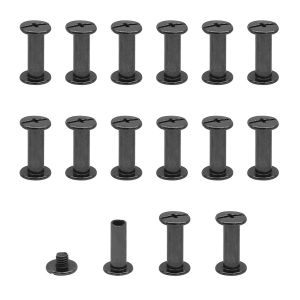 Lot de 15 vis Chicago M5x15mm Chicago Vis de reliure Chicago Rivet &agrave; clous en m&eacute;tal Vis Chicago &agrave; t&ecirc;te cruciforme pour ceinture en cuir Bricolage Livre de scrapbooking-noir brillant - Neuf