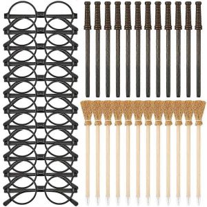 36 Pcs Balai De Sorci&egrave;re Crayon Et Baguettes Crayons Et Lunettes Avec Cadre Rond Pas De Lentilles,Baguettes De Sorcier Le - Neuf