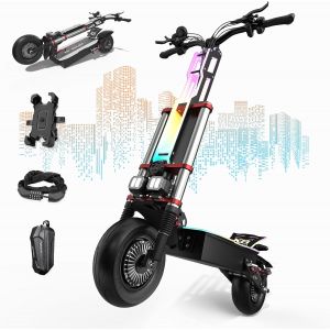 Tifgalop Trottinette &Eacute;lectrique 6000w, Double Moteur Batterie Lithium 60v38ah Autonomie 100 Km Pneus 12 Pouces Suspension Int&eacute;grale - Neuf