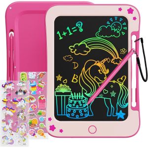 KALANKA-Tablette Dessin Enfant Jouets Enfant 3 4 5 6 7 Ans Garçon Fille,Tablette d'écriture LCD 8,5 Pouces Ardoise Magique,éducatifs Jouet Cadeaux d'anniversaire de Noël pour Enfants (Rose) - Neuf