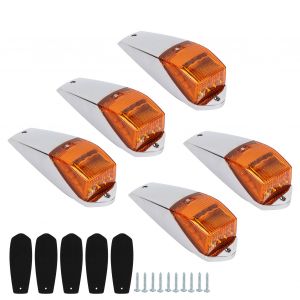 Lot de 5 plafonniers 12 V 17 LED chromes ambres, etanches et durables pour camions et navires - Neuf