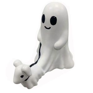 Ghost Walking Dog Statue,Ghost Walking His Ghost Dog (Boy) Grand - Neuf