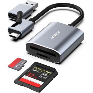 Lecteur de Carte mémoire, USB C/USB 3.0 Lecteur de Carte SD/Micro SD Mémoire, Compatible pour MacBook Pro 2019, MacBook Air/iPad Pro 2019/2018, Galaxy S10 / S9, Surface Book 2 et Plus - Neuf