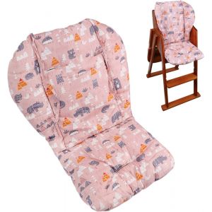 Coussin De Chaise Haute Pour B&eacute;b&eacute;, Coussin &Eacute;pais Pour Chaise Haute En Bois, Tapis De Chaise De Salle &Agrave; Manger Pour B&eacute;b&eacute; (For&ecirc;t Rose) - Neuf