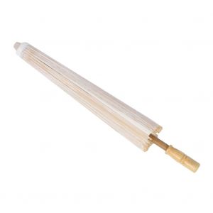 Parasol en papier blanc classique a faire soi-meme, accessoire photo decoratif pour mariage, fete de mariage (85,5 cm) - Neuf
