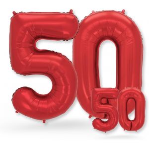 AYUHR-® Ballon decoration anniversaire 40 ans - Lot de 2 - Ballons Numéro 40 en Rouge - deco anniversaire 40 ans femme ou homme - Gonflables à l'Hélium - Happy Birthday Decoration - Rouge Chiffre 40 - Neuf