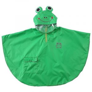 Unisexe Bébé Enfant Léger Imperméable Manteau Chauves-Souris Pluie Cape/Poncho Avec Capuche 6-8 Ans (Grenouille Verte) - Neuf