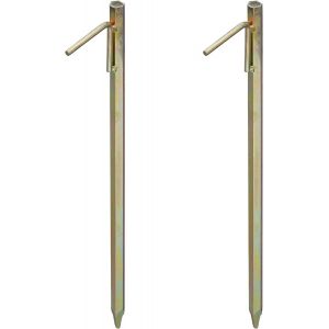 Yemaesre-Jaune Piquets De Fixation Au Sol Xxl Lot De 2 Acier Galvanisé, Sardines Tente, Bâche, Tonnelle, Hauteur 51 Cm - Neuf