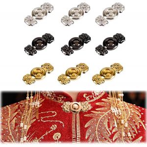 Kjdal-9 Cs Clip &Eacute;charpe Retro Cardigan,Clip Cheongsam Pour Dames,Clip De Cardigan Vintage,Vintage Clips &Agrave; Ch&acirc;le En M&eacute;tal,Vetement Cardigan Clip Pour Chemisier Cardigan Robes Ch&acirc;le - Neuf