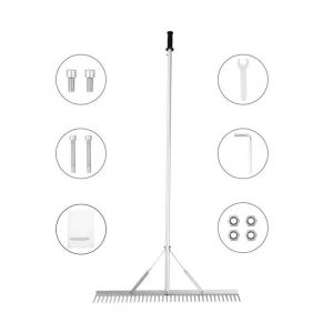 Râteau de Paysage-Duoku-Tête en Aluminium de 915 mm-Manche Long de 1 915 mm-Idéal pour l'entretien de la Pelouse - Neuf