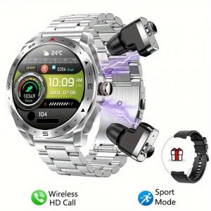 Montre Connect&eacute;e Tws 2 En 1, &Eacute;couteurs Bluetooth, Qualit&eacute; Sonore Hifi 9d, Appel Bluetooth Pour Hommes Et Femmes, Nouvelle Collection 2024 - Neuf
