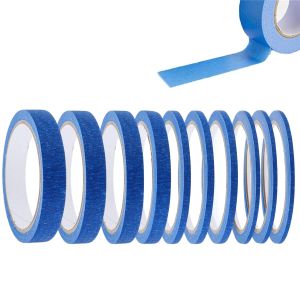 KALANKA-10 Rouleaux Ruban De Masquage Aquarelle 3/5/10/12/15/20 Mm X 20 M Bleu Ruban Masquage Pour Peinture Automobile Vernissage L'artisanat D&eacute;coration - Neuf