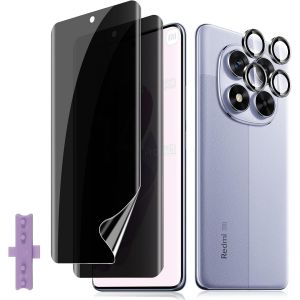 Kal-Pour Xiaomi Redmi Note 14 Pro 5g/ Poco X7 5g Anti-Espion Protection Écran, 2+1 Pièces Tpu Anti-Spy Protecteurs D'écran + Caméra Lentille Protecteur Film, Hd Sans Bulles Privacy Tpu-Film - Neuf