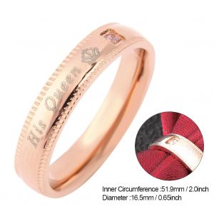 Bague Ronde En Acier Titane Pour Couple Amoureux Avec Decoration En Zircon (6# Femme) - Neuf
