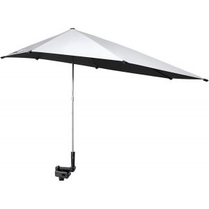 Upf 50+ Parapluie De Plage Réglable En Hauteur Parapluie De Chaise Réglable Avec Pince Universelle Pour Chaise De Plage Chariot De Golf Fauteuil Roulant Poussette Patio - Neuf