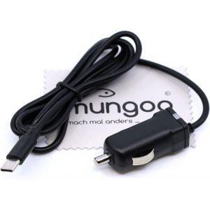 SJZG-Chargeur Allume-Cigare 2.4A Pour Gigaset Gx6, Gl7, Gs110, Gs190, Gs195Ls, Gs280, Gs290, Gs3, Gs4, Gs5 (Lite/Senior), Me, Me Pro, Me Pure Type C 1M Avec Mungoo Chiffon De Nettoyage D'&Eacute;cran - Neuf