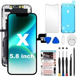 KALANKA-&Eacute;cran pour iPhone X 5,8"",pour iPhone X LCD Display &Eacute;cran Tactile Digitizer Assembly avec Kit De R&eacute;paration Complet + Protecteur D'&eacute;cran (Mod&egrave;le A1865, A1901, A1902) - Neuf