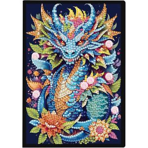 Journal De Peinture Diamant A5 - Dragon Blanc 5d Diamond Painting Carnet De Notes Et Croquis - Cahier Broderie Diamant Animaux - Dragon Journal Intime - Neuf