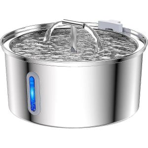 Fontaine a eau pour chat 3,2 L avec eclairage LED, pompe silencieuse et filtre a 3 niveaux pour chats, chiens et animaux de compagnie - Neuf