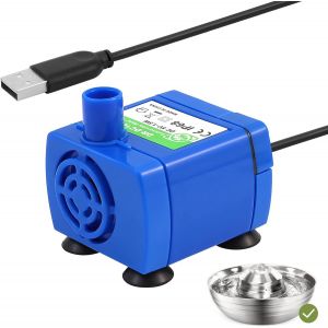 Pompe Pour Fontaine A Eau Chat, Usb Pompe Pour Fontaine A Chat, Silencieuse Pompe De Rechange Pour Fontaine À Chat 2l - Neuf