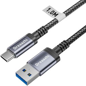 Ersan-Câble Usb Vers Usb C 1 M - Câble Usb 3.1 Gen 2 - Charge Rapide Avec Transfert De Données De 10 Gbps - Câble De Voiture Android Pour Iphone 16/15, Galaxy Note 8, S8, S9, S10, Sony Xz, Lg V20, - Neuf