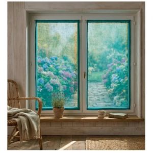 Paire De Voilage 60 X 160 Cm Sandro Emeraude - Neuf